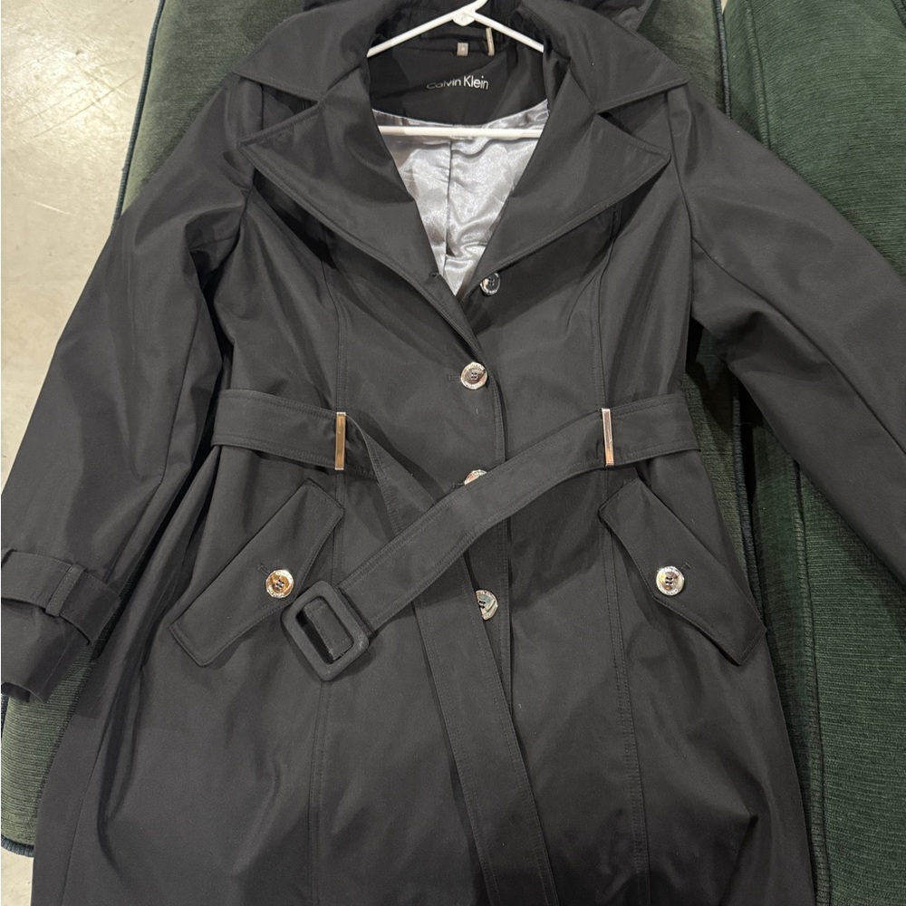 Calvin Klein Charcoal Trench Coat for Women